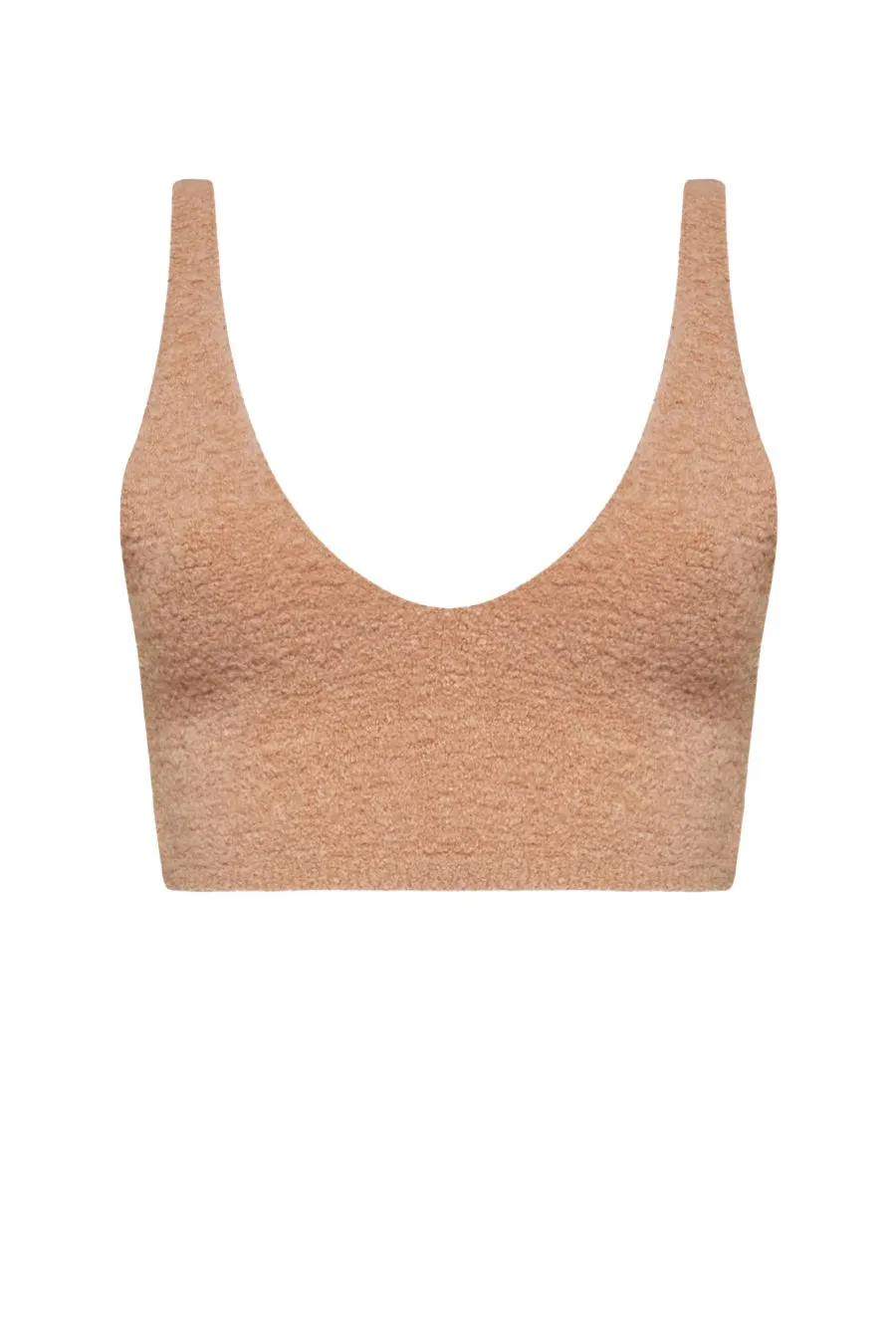 Nanushka Zosia Compact Boucle Knitted Bra - Peach