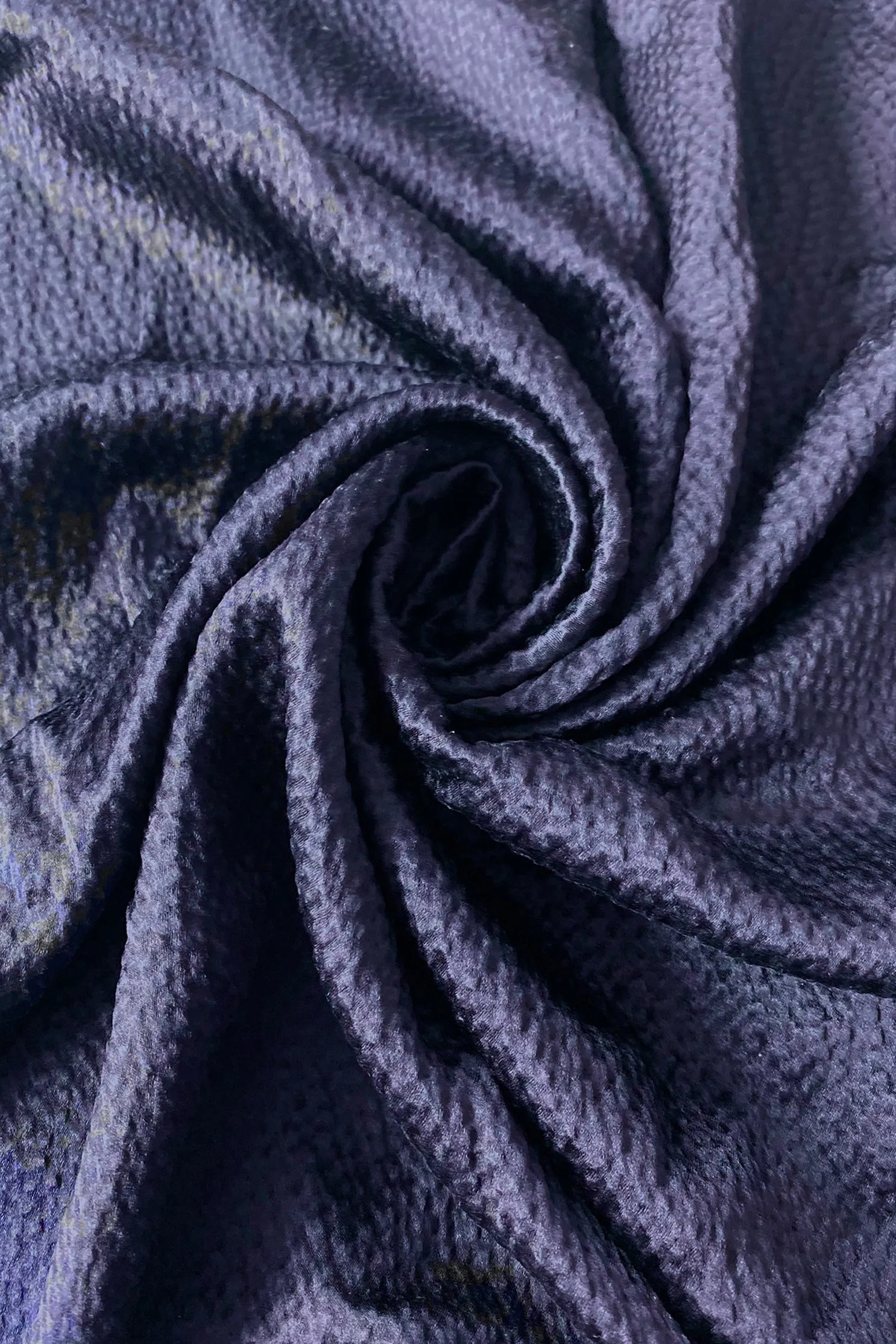 Navy Hammered Silk Satin