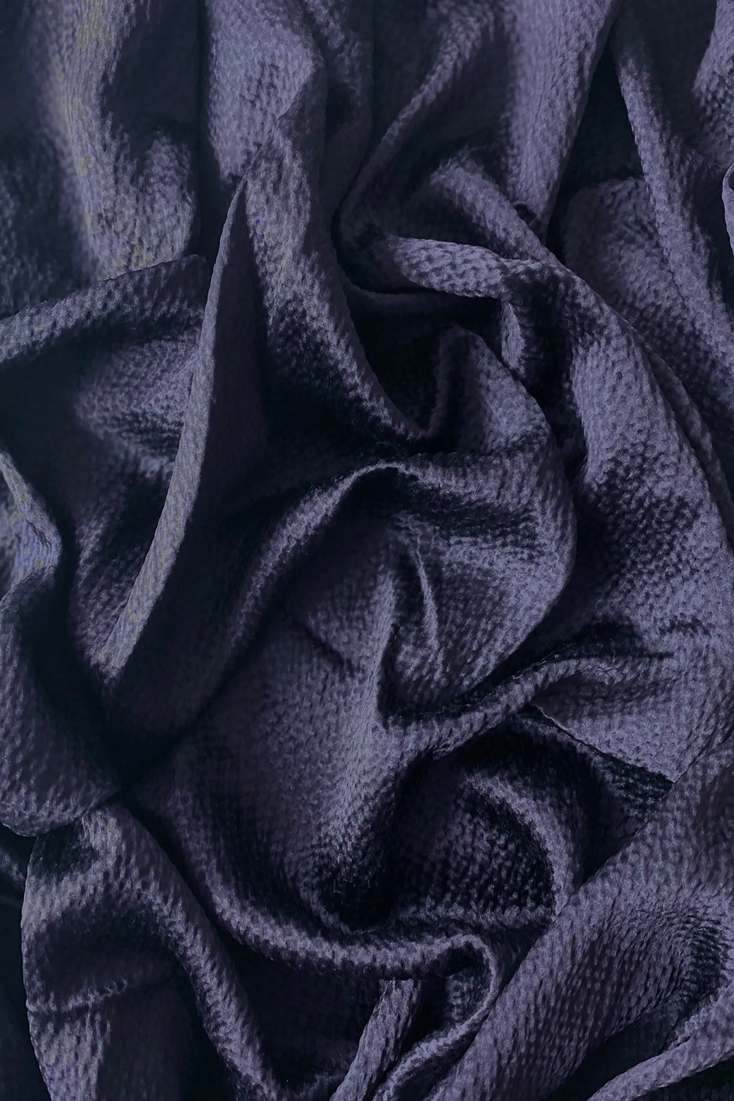 Navy Hammered Silk Satin