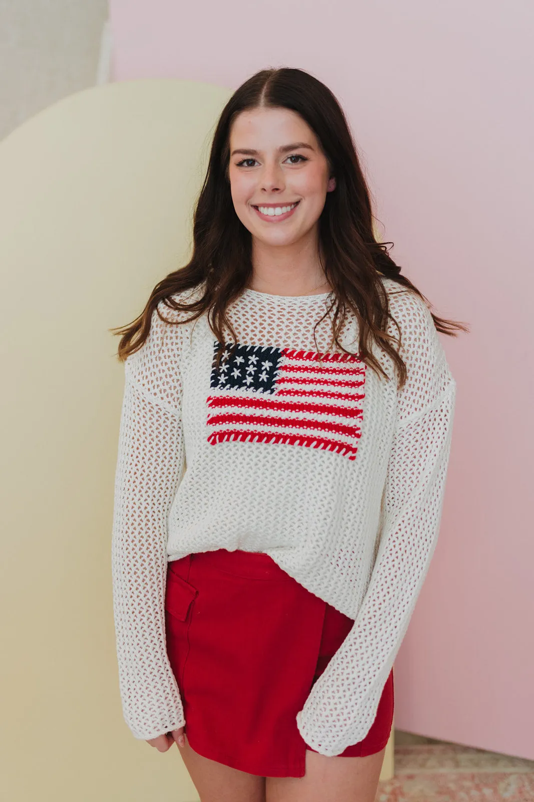 Off White Knit Flag Sweater