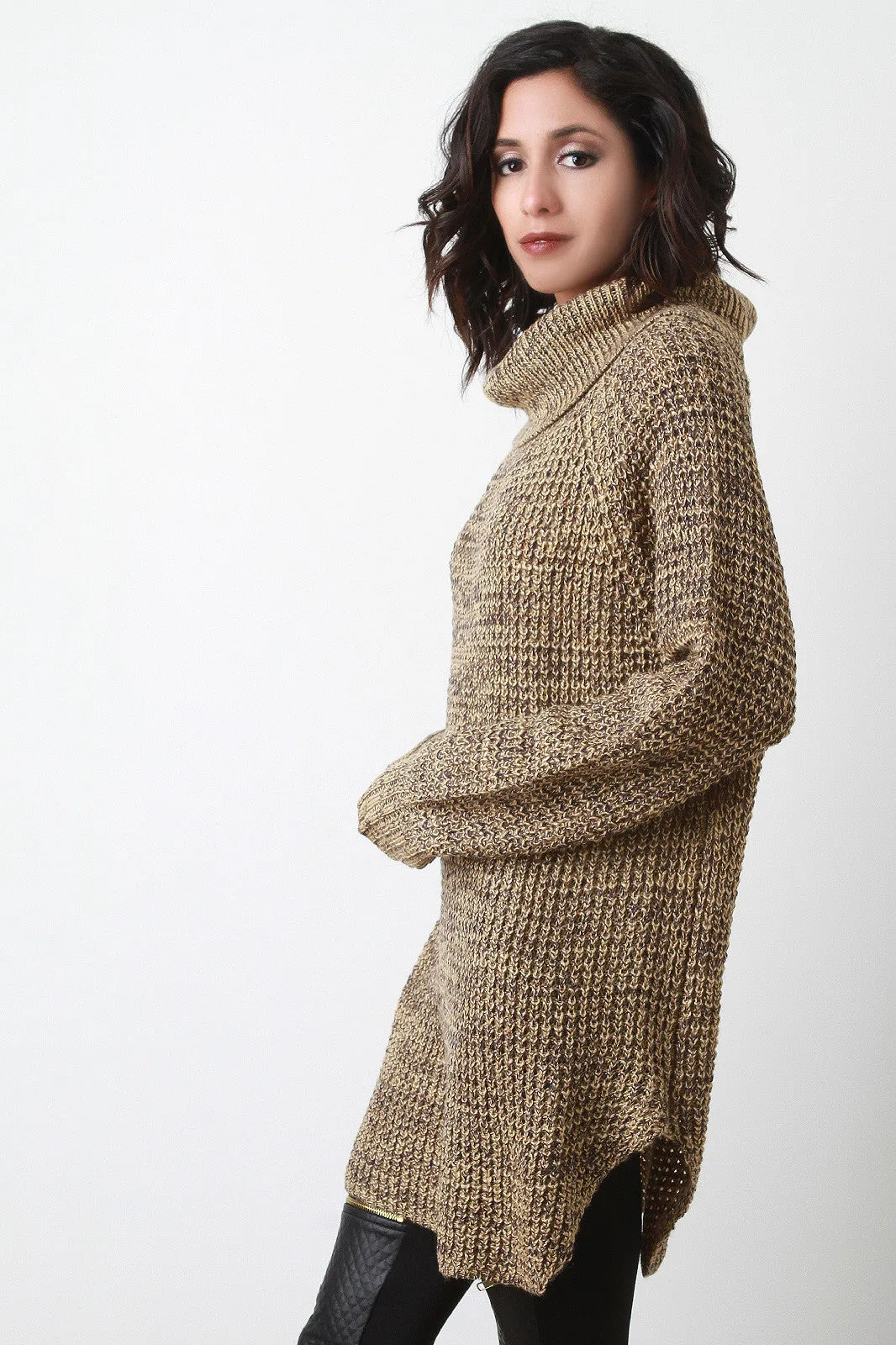 Oversize Turtleneck Wool Sweater