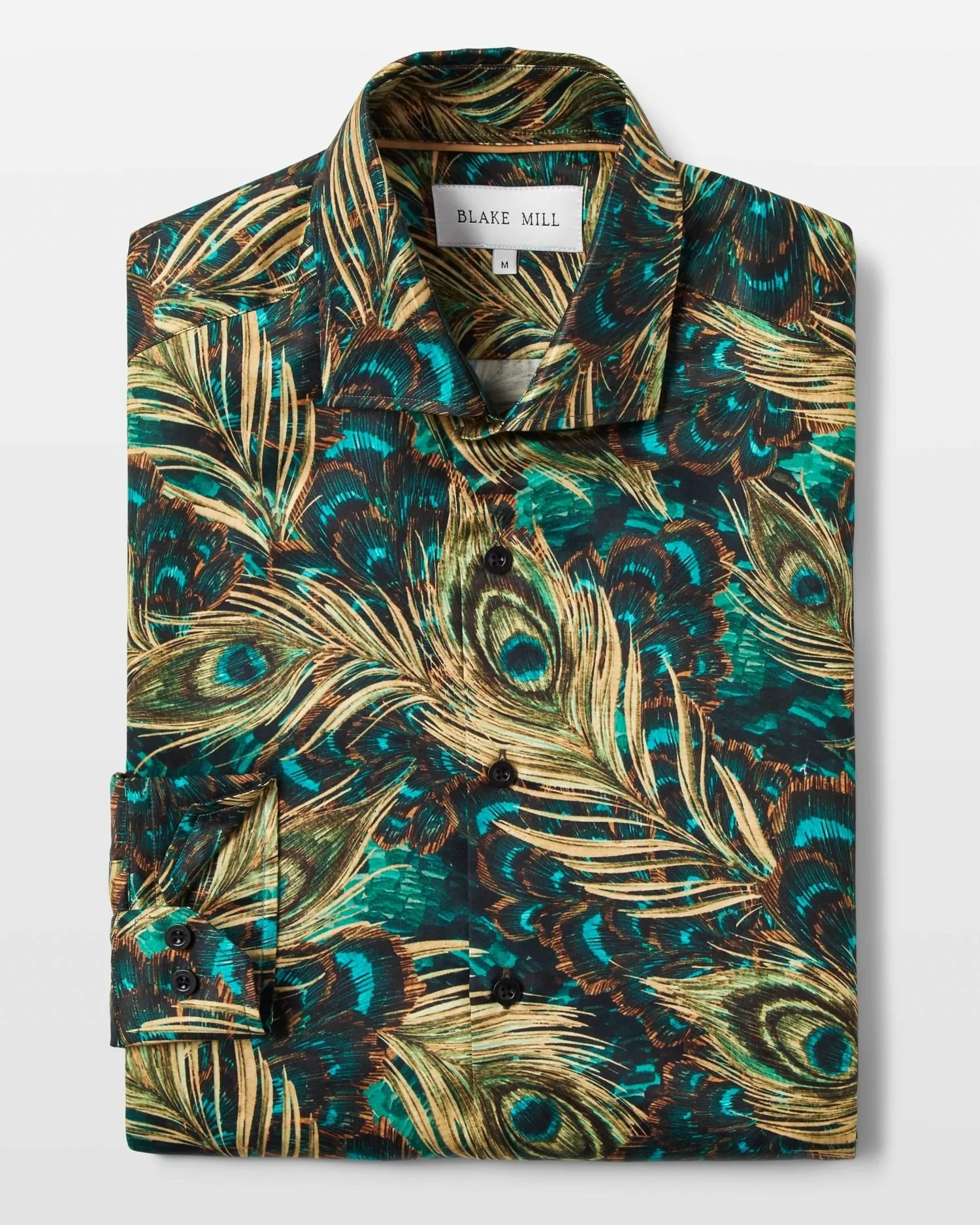 Peacock Feathers Silk Blend Shirt