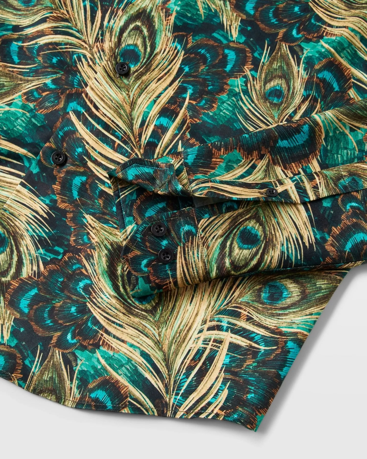 Peacock Feathers Silk Blend Shirt