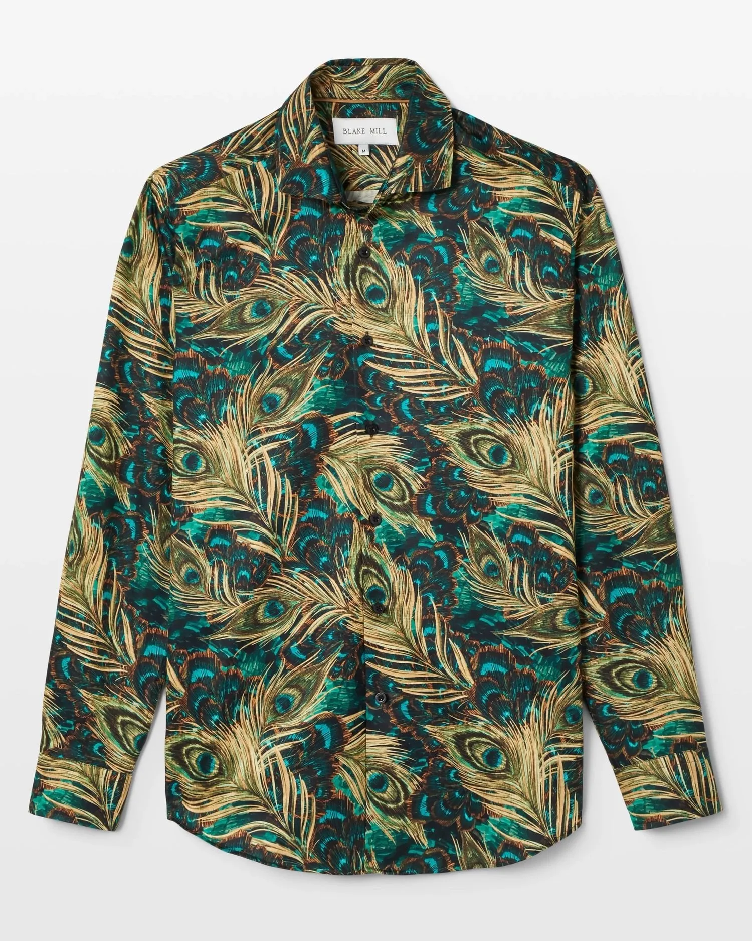 Peacock Feathers Silk Blend Shirt