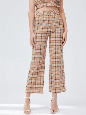 Plaid Straight Leg Cropped Pants