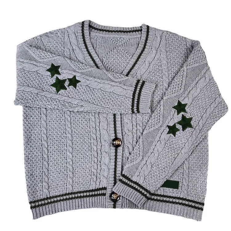 Preppy Aesthetic Star Cardigan