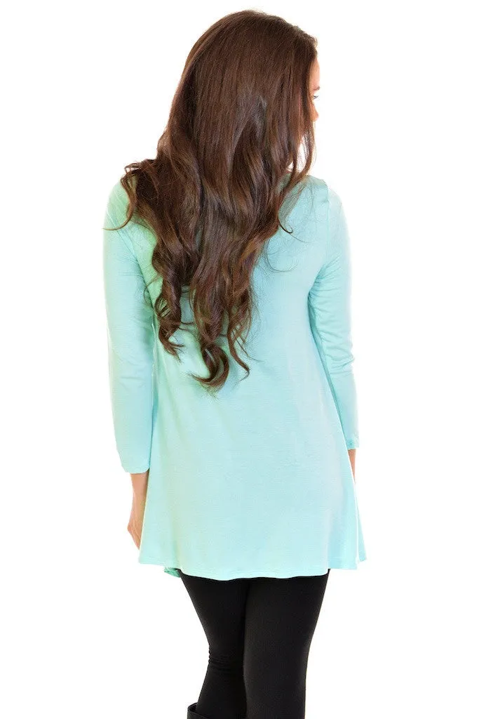 Push My Buttons Tunic - Mint (Small- 3XL)