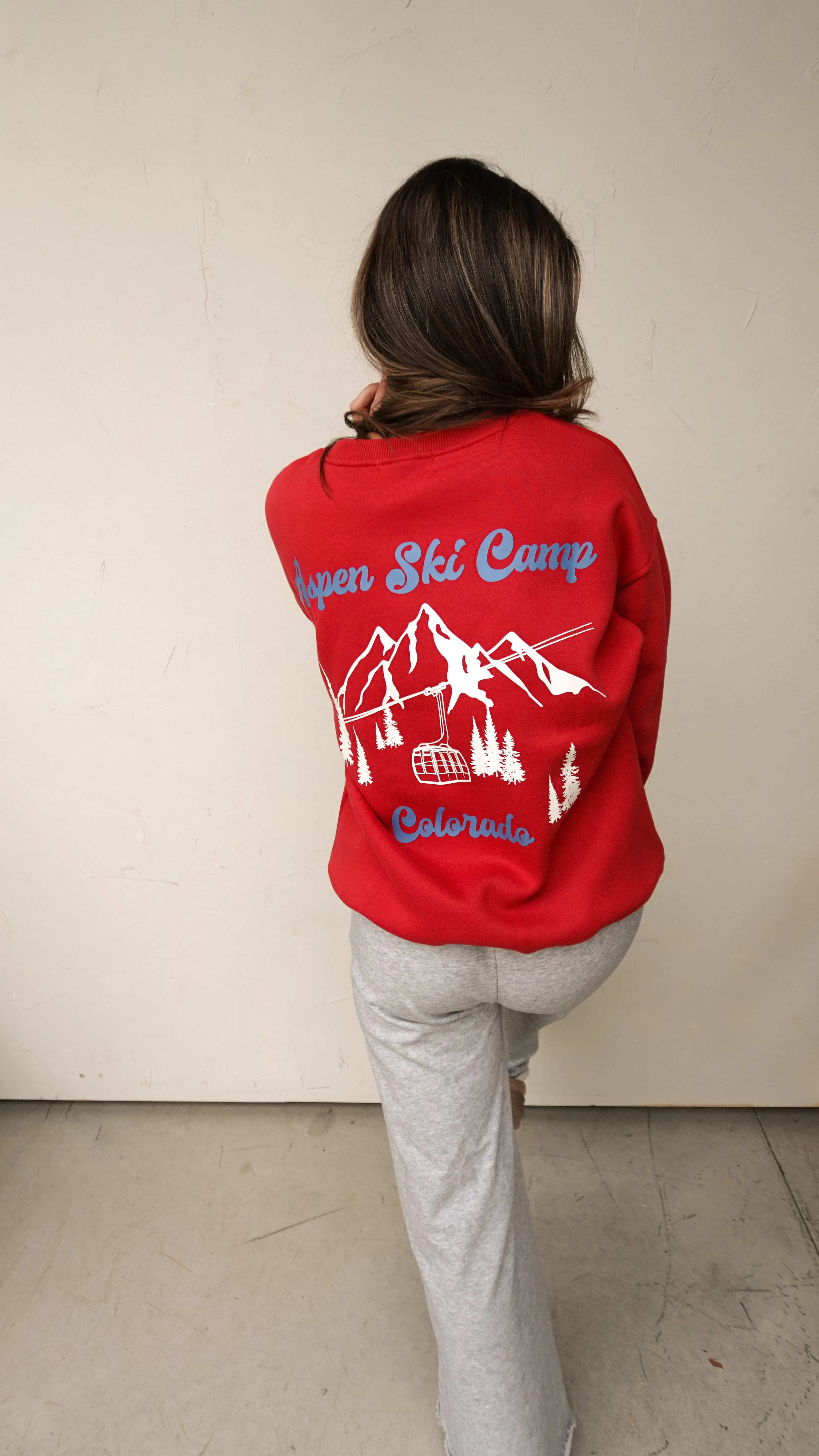 Red Aspen Ski Camp Crewneck Sweatshirt