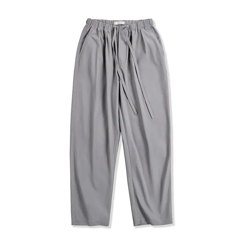 Retro Non-iron Easy Straight Pants Casual Flat Front Jogger Pants