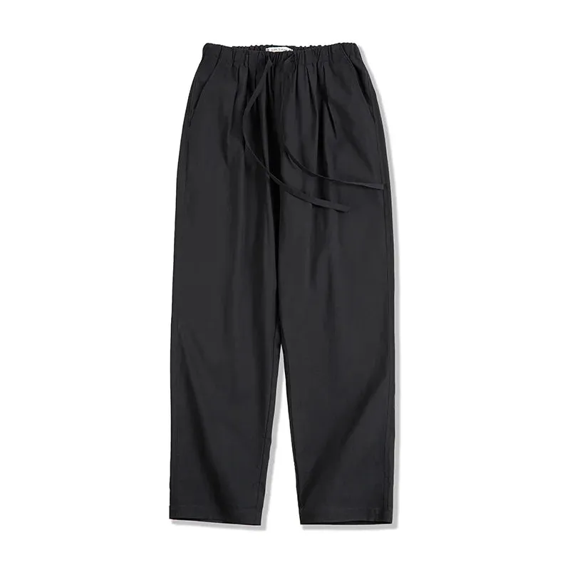 Retro Non-iron Easy Straight Pants Casual Flat Front Jogger Pants