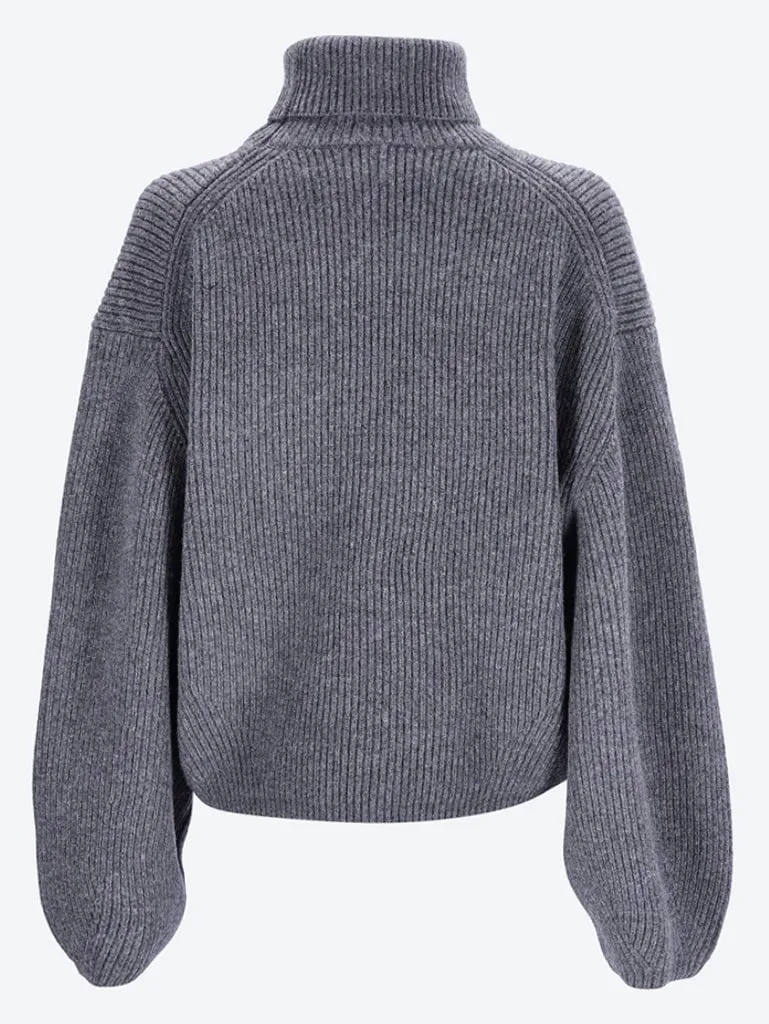 Ribbed turtleneck sweater