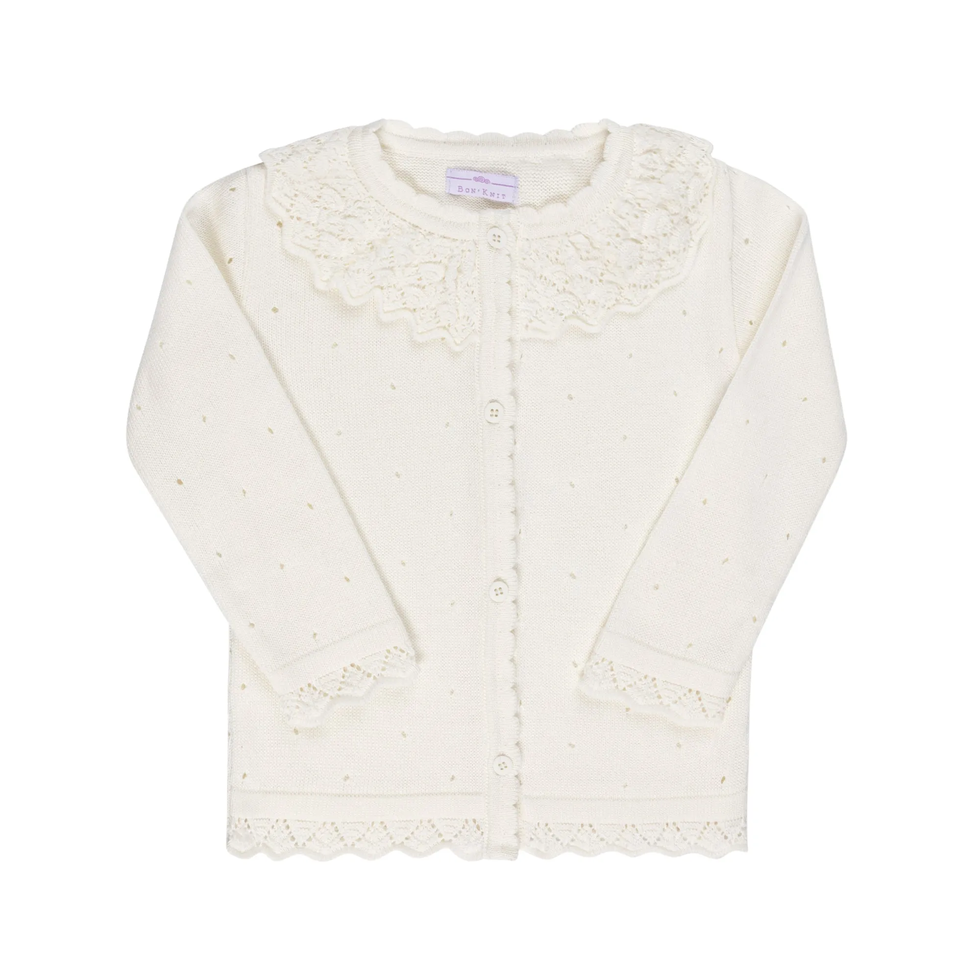 Ruffled Cardigan ~ Off White