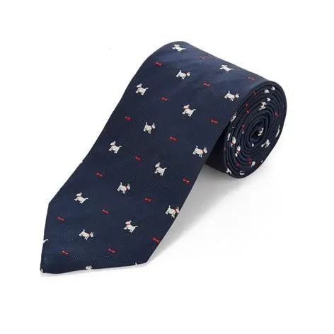 Scottie Dog & Bone Silk Tie