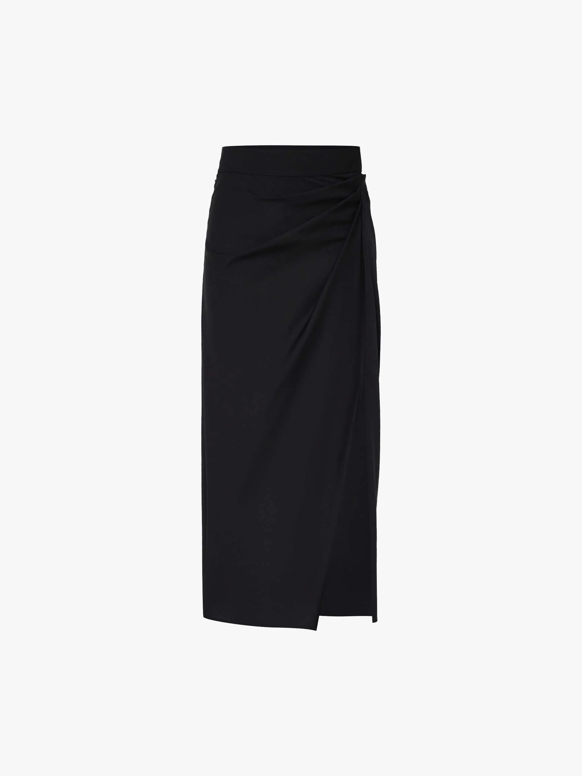 Side Pleated Midi Skirt