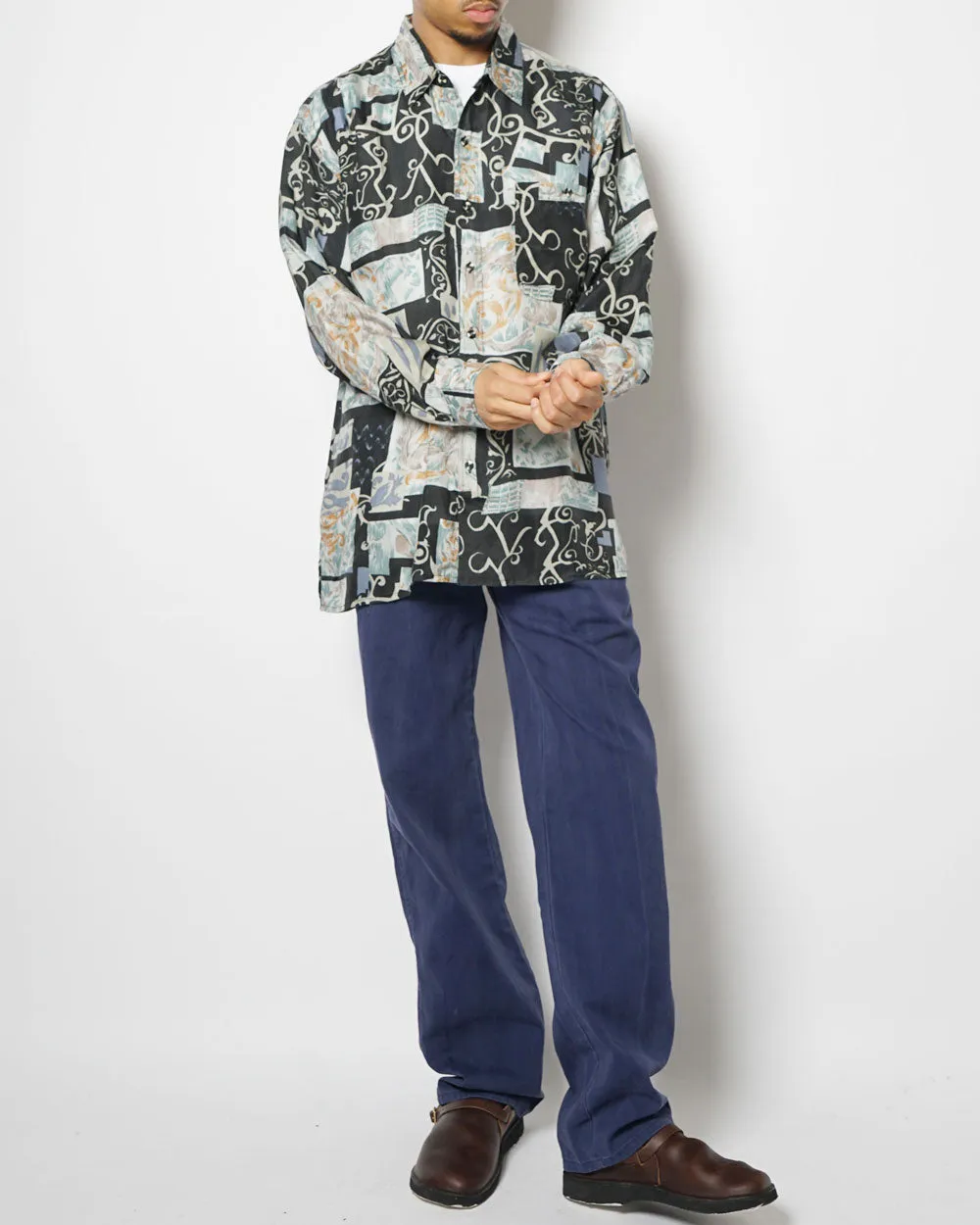 Silk Shirts Long Sleeve Patterned / H