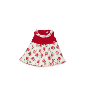 SS24 Juliana Girls White & Red Rose Dress