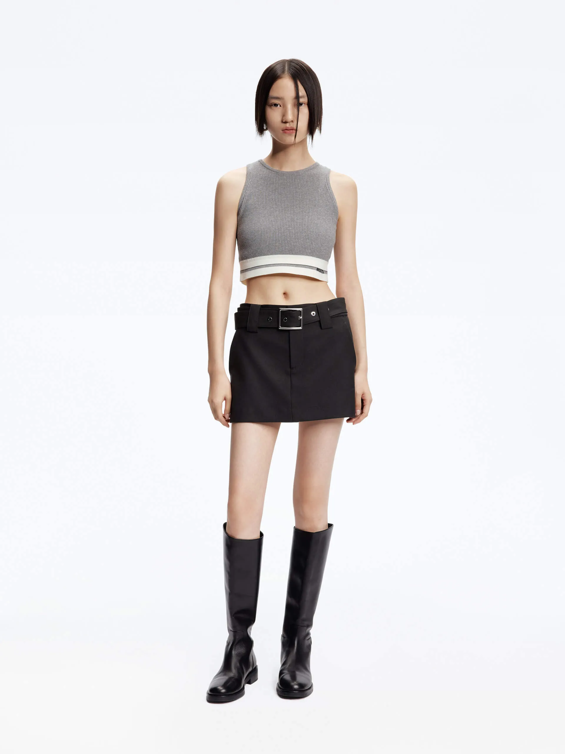 Straight Cut Mini Skirt