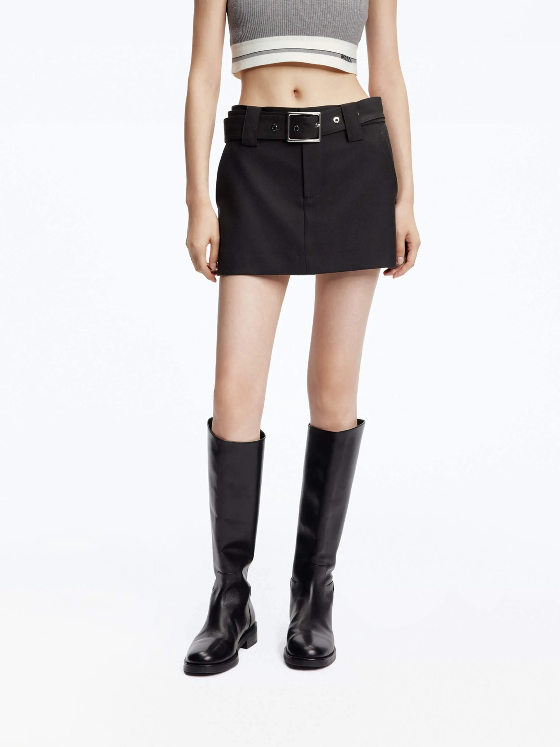 Straight Cut Mini Skirt