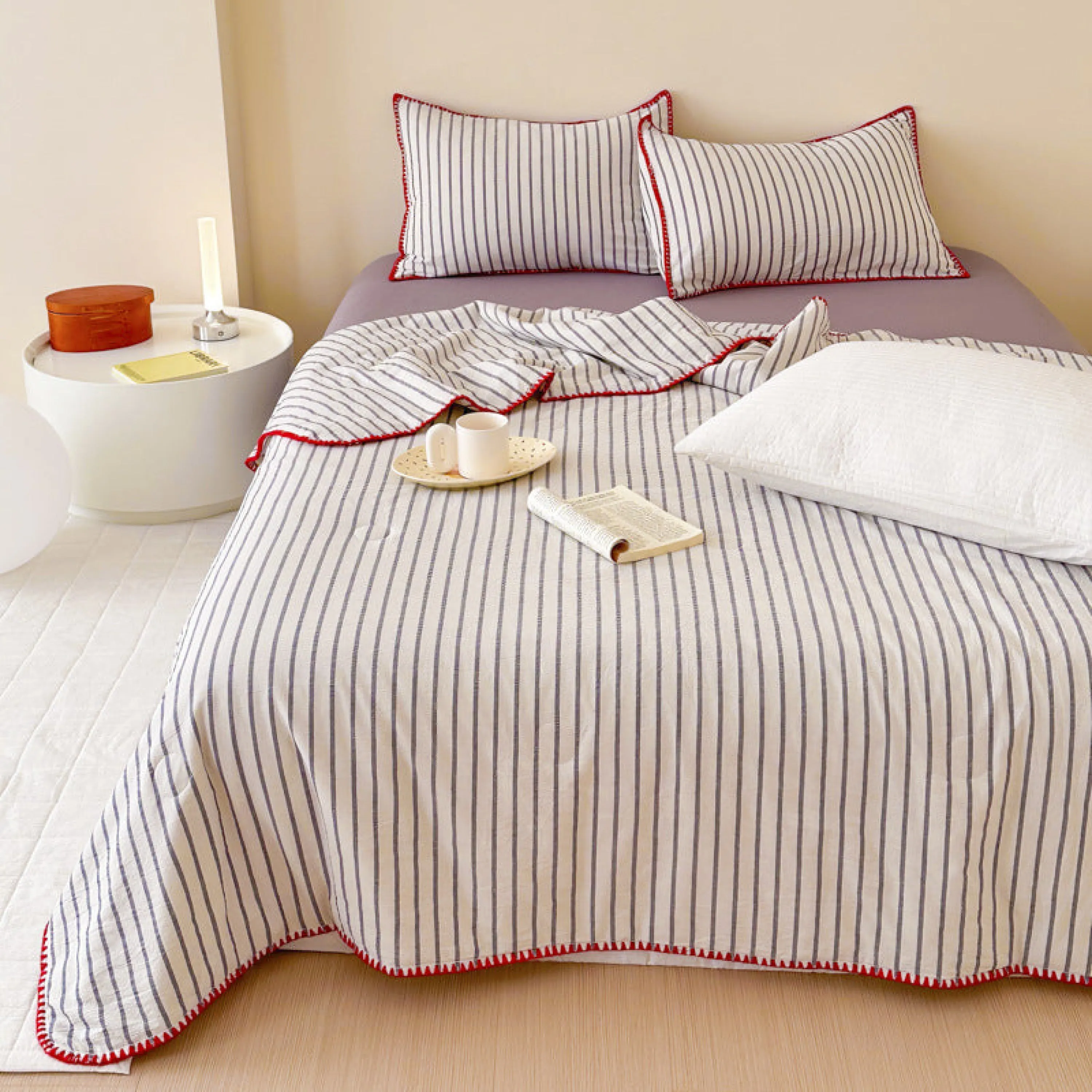 Striped Breathable Blanket Set / Thin Mix