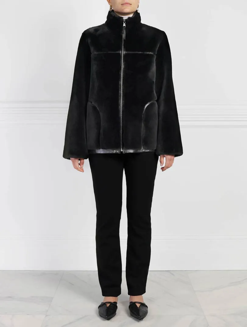 The Kacey Merino Shearling Zip Jacket