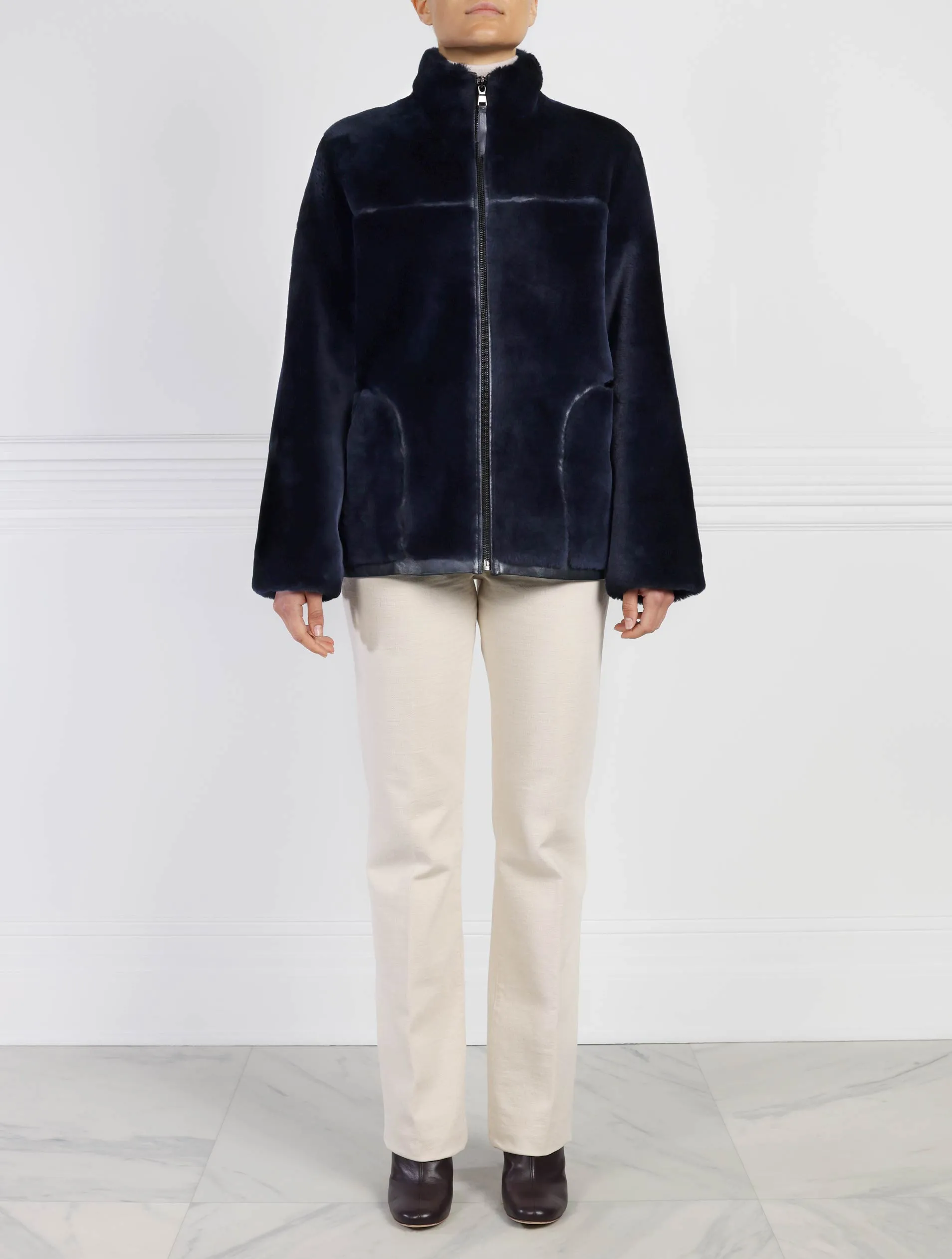 The Kacey Merino Shearling Zip Jacket