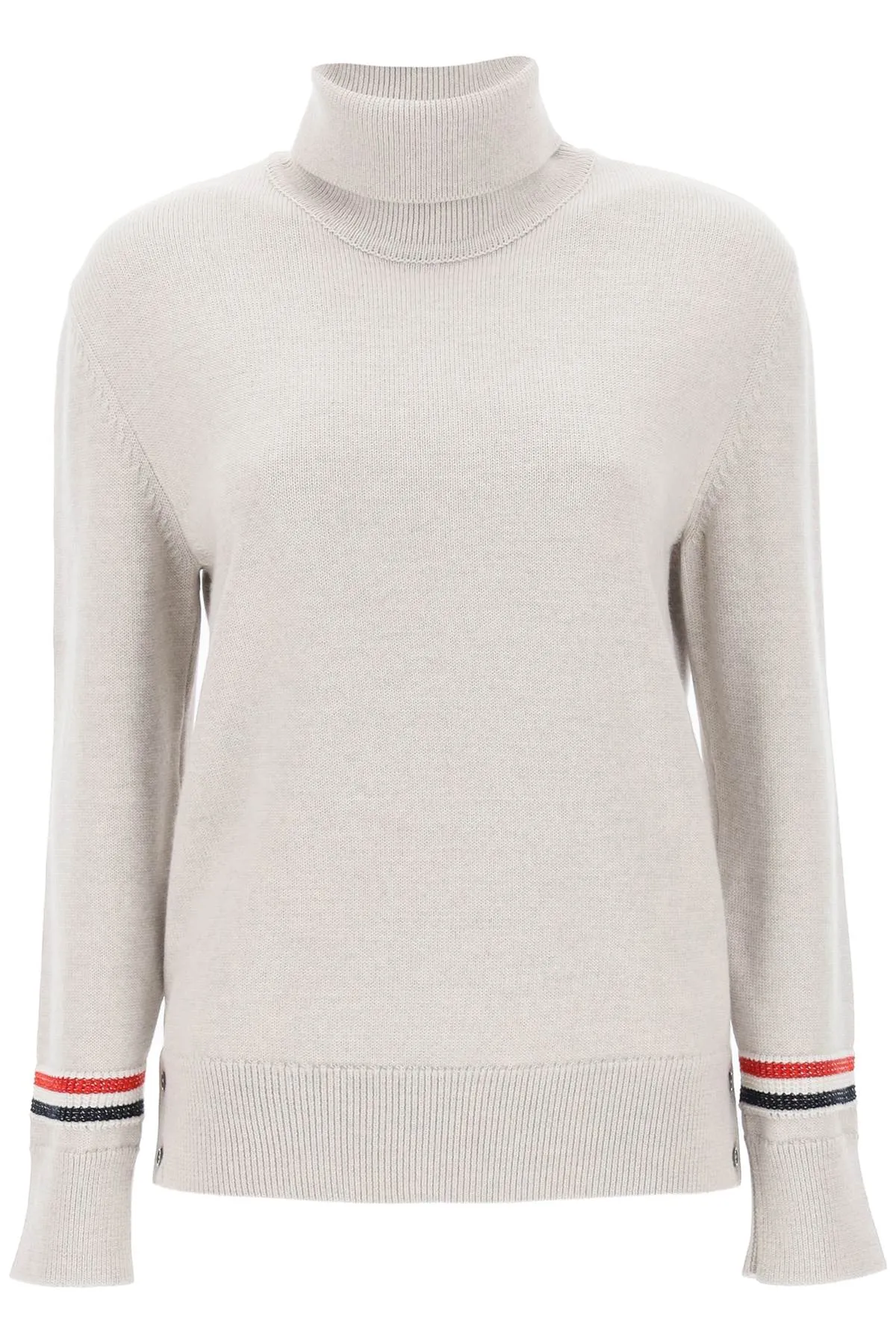 Thom Browne Turtleneck Sweatear With Tricolor Intarsia