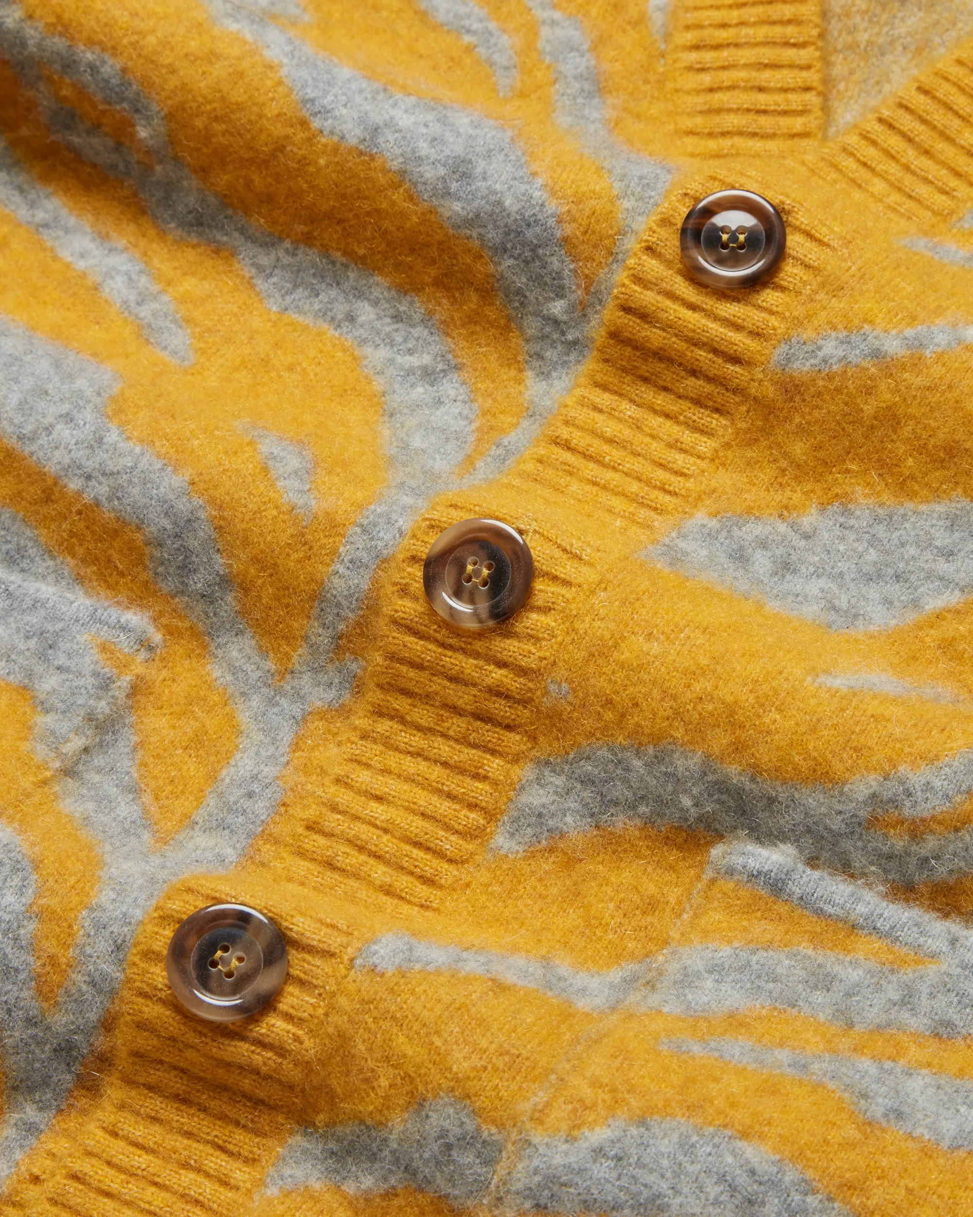 Tiger Knit Cardigan - Yellow