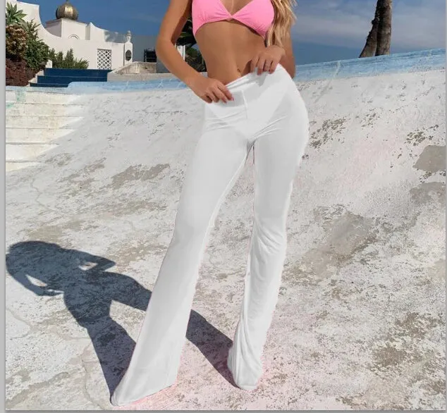 Trendy Mesh  High Waist Bikini Cover Up Pants