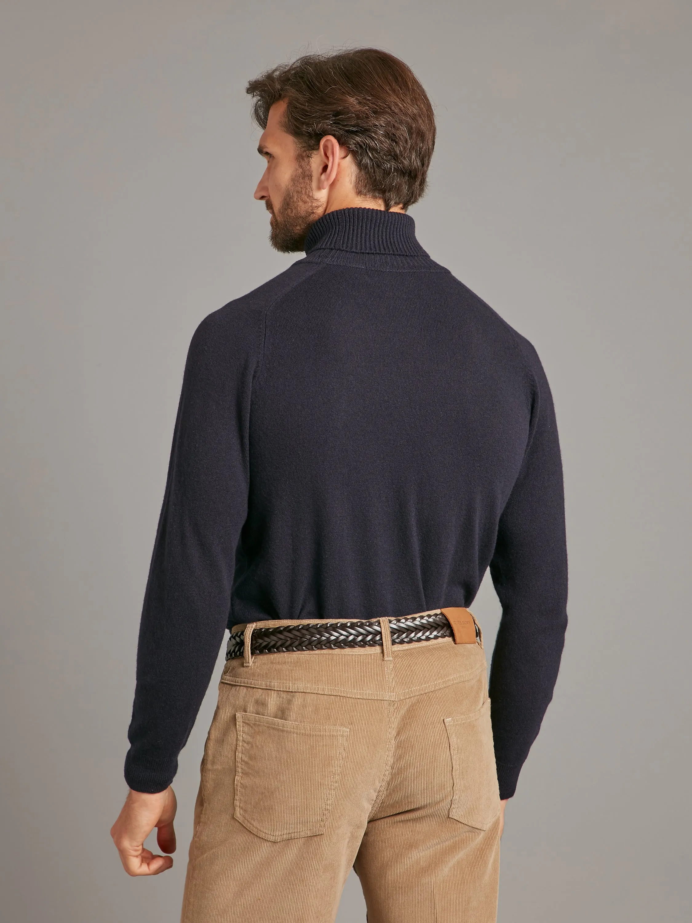 Turtle Neck Sweater - Super Geelong Dark Navy