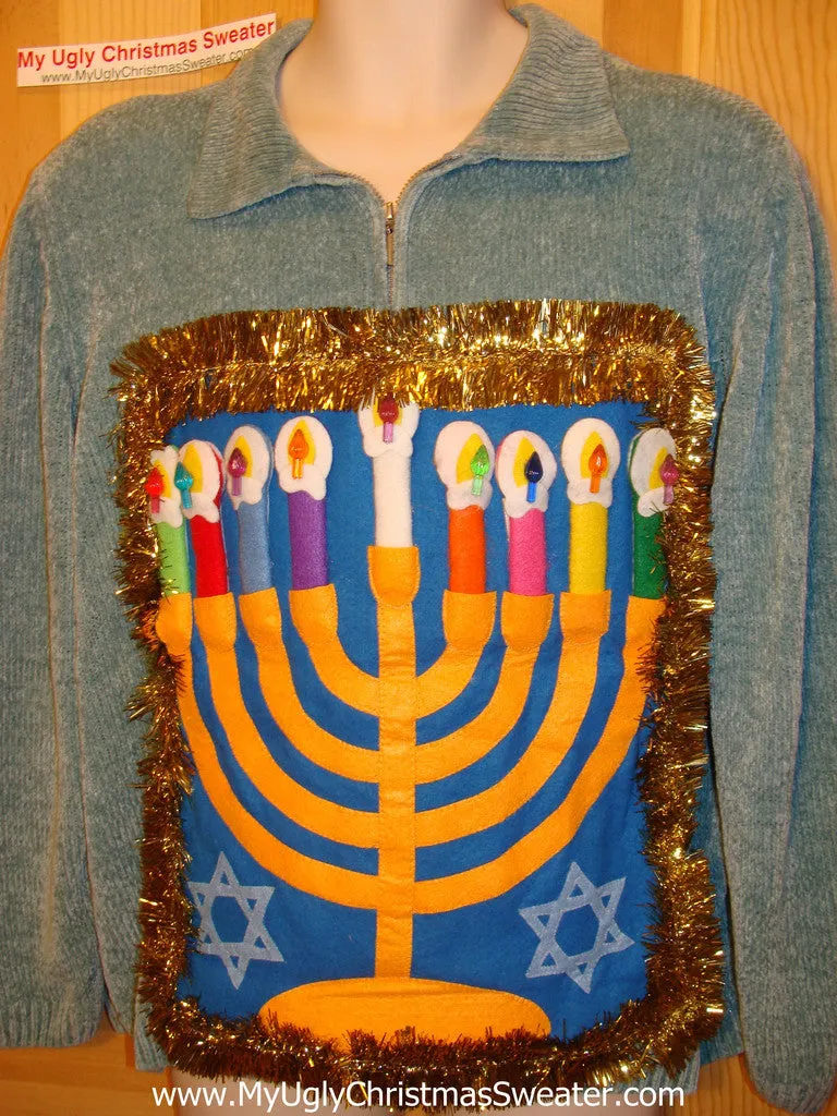 Ugly Christmas Sweater Party Hanukkah Sweater (j98)