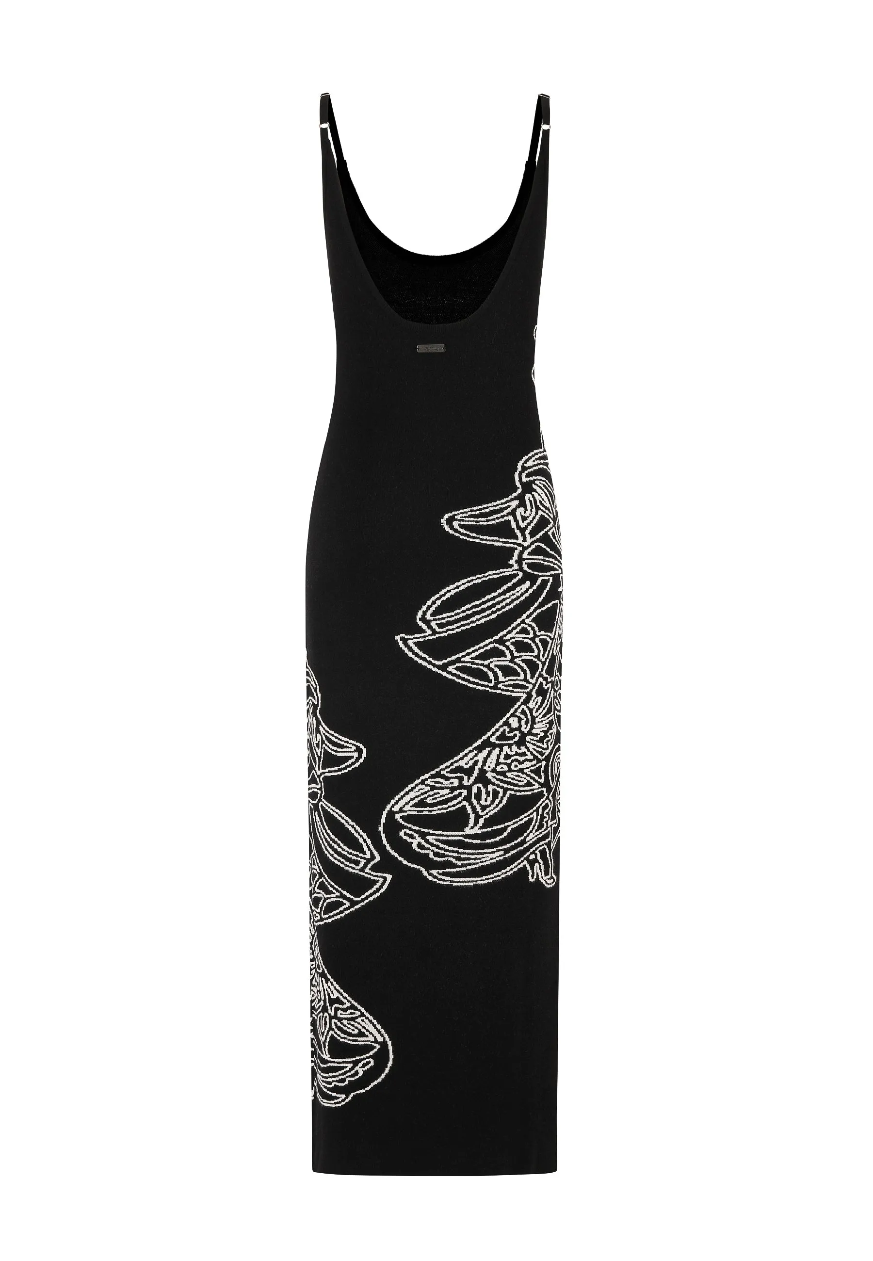 Womens Ice Geisha Knitted Maxi Dress - Black