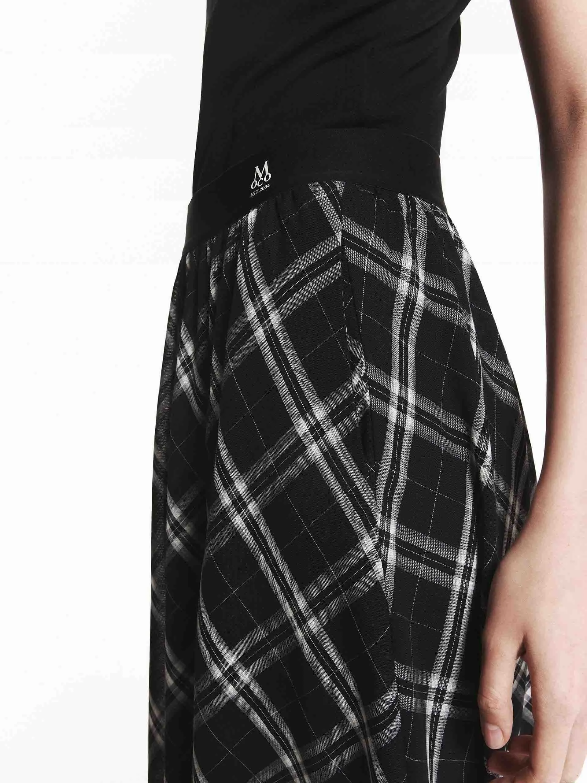 Wool Blend Plaid Skirt