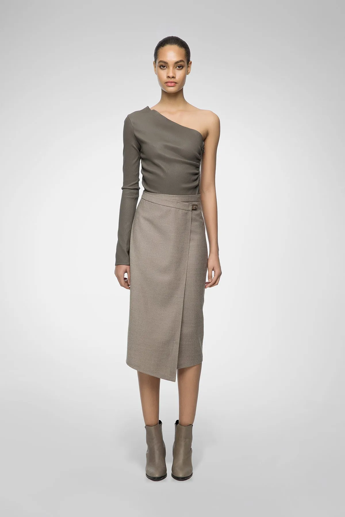 Yona - Beige Wool Skirt