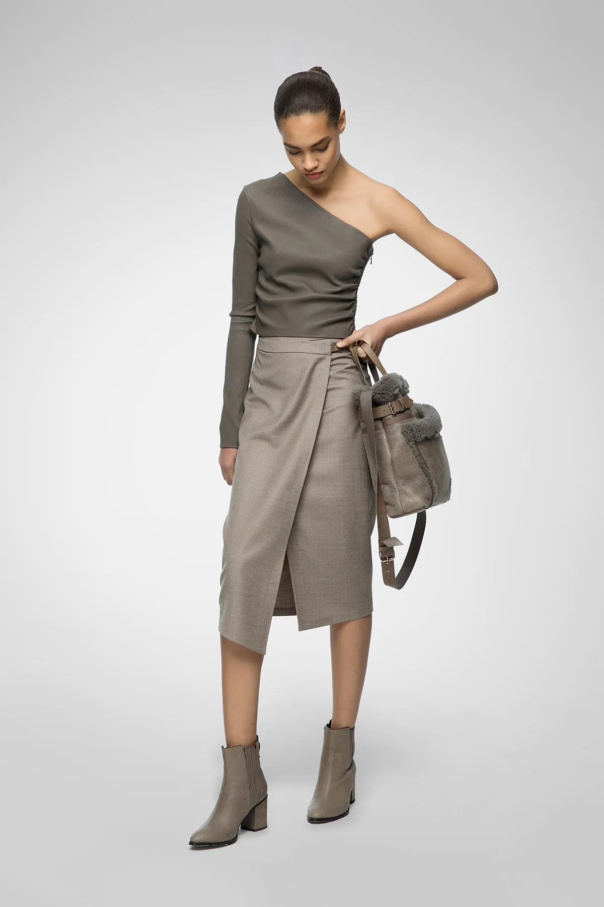 Yona - Beige Wool Skirt