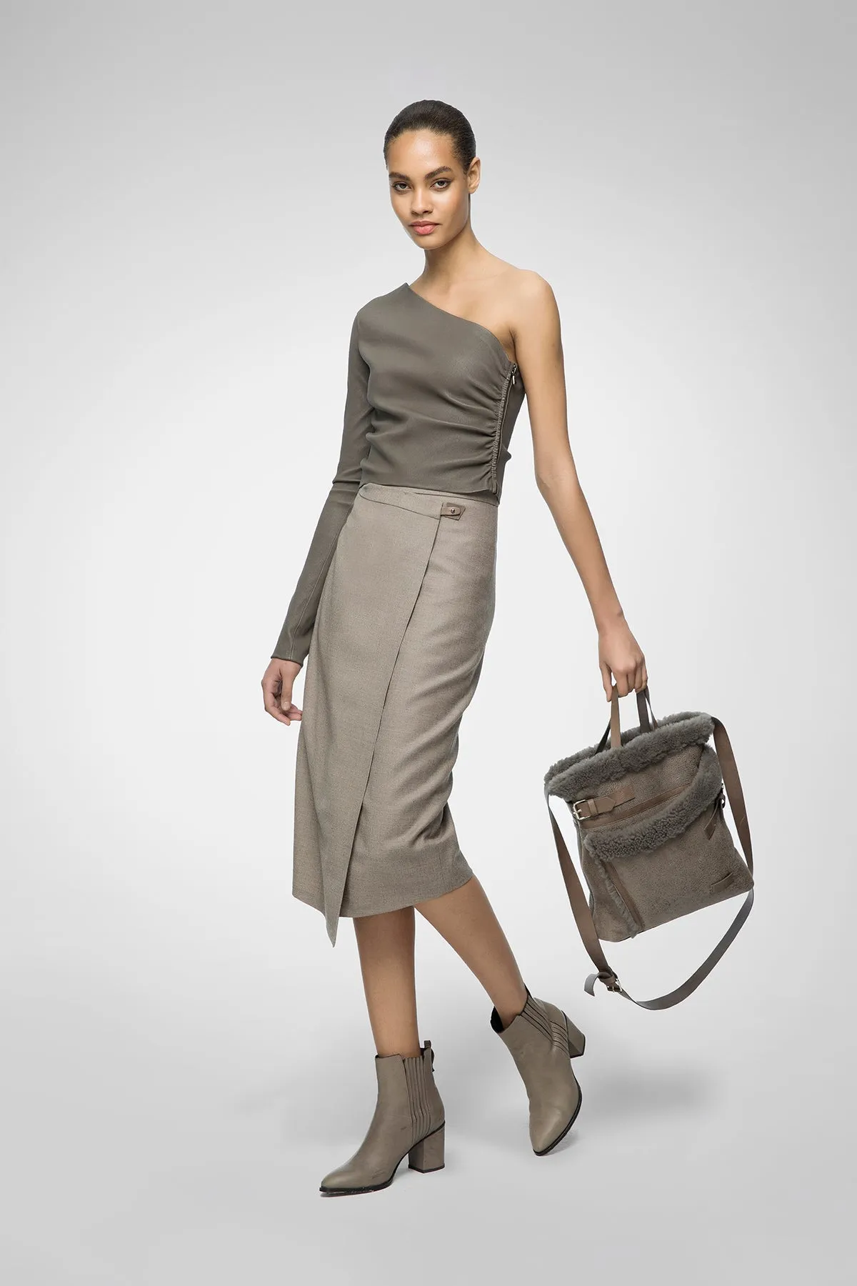 Yona - Beige Wool Skirt